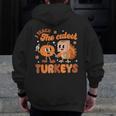 Retro I Teach The Cutest Turkey Thanksgiving Pumpkin Teacher Men Zip Up Hoodie Back Print, funny design Retro I Teach The Cutest Turkey Thanksgiving Pumpkin Teacher Men Zip Up Hoodie Back Print, funny design