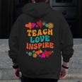 Retro Teach Love Inspire Back To School Teachers Men Zip Up Hoodie Back Print, funny design Retro Teach Love Inspire Back To School Teachers Men Zip Up Hoodie Back Print, funny design