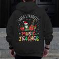 Santa's Favorite Music Teacher Christmas Santa Hat Matching Men Zip Up Hoodie Back Print, funny design Santa's Favorite Music Teacher Christmas Santa Hat Matching Men Zip Up Hoodie Back Print, funny design