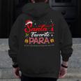 Santa's Favorite Para Christmas Paraprofessional Teacher Men Zip Up Hoodie Back Print, funny design