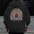 School Psych Teacher School Psychologist Leopard Rainbow Men Zip Up Hoodie Back Print, funny design School Psych Teacher School Psychologist Leopard Rainbow Men Zip Up Hoodie Back Print, funny design