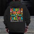 School's Out Forever Retirement 2026 Retro Retired Teacher Men Zip Up Hoodie Back Print, funny design