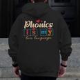 Science Of Reading Teacher Phonics Is My Love Language Men Zip Up Hoodie Back Print, Science Teacher Gifts, funny design