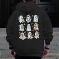 Science Teacher Ghost Laboratory Halloween Teacher Men Zip Up Hoodie Back Print, Science Teacher Gifts, funny design