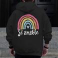 Sé Amable Spanish Bilingual Teacher Be Kind Boho Rainbow Men Zip Up Hoodie Back Print, funny design Sé Amable Spanish Bilingual Teacher Be Kind Boho Rainbow Men Zip Up Hoodie Back Print, funny design