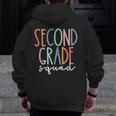 Second Grade Squad 2nd Grade Teacher Women Back To School Men Zip Up Hoodie Back Print, 2nd Grade Teacher Gifts, funny design