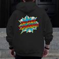 Second Grade Superhero Teacher Student 2nd Grade Comic Retro Men Zip Up Hoodie Back Print, 2nd Grade Teacher Gifts, funny design Second Grade Superhero Teacher Student 2nd Grade Comic Retro Men Zip Up Hoodie Back Print, 2nd Grade Teacher Gifts, funny design