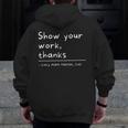 Show Your Work Thanks Math Teacher Men Zip Up Hoodie Back Print, funny design Show Your Work Thanks Math Teacher Men Zip Up Hoodie Back Print, funny design