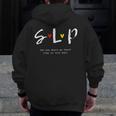SLP Teacher Shirts Speech Language Pathologist Men Zip Up Hoodie Back Print, funny design
