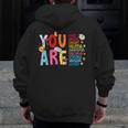 You Are Smart Brave Strong Kind Loved Motivation Teacher Kid Men Zip Up Hoodie Back Print, funny design You Are Smart Brave Strong Kind Loved Motivation Teacher Kid Men Zip Up Hoodie Back Print, funny design