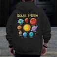 Solar System Cute Face Planets Space Science Teacher School Men Zip Up Hoodie Back Print, Science Teacher Gifts, funny design