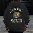 I Solve Cubes Speed Cubing Vintage Youth Math Teacher Men Zip Up Hoodie Back Print, funny design I Solve Cubes Speed Cubing Vintage Youth Math Teacher Men Zip Up Hoodie Back Print, funny design
