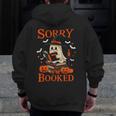 Sorry I'm Booked Ghost Reading Book Lover Teacher Halloween Men Zip Up Hoodie Back Print, funny design Sorry I'm Booked Ghost Reading Book Lover Teacher Halloween Men Zip Up Hoodie Back Print, funny design