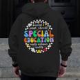 Special Education Teacher SPED Squad Team Kids Men Groovy Men Zip Up Hoodie Back Print, Groovy Teacher Gifts, funny design