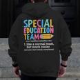 Special Education Team Definition Retro Ed Team Crew Teacher Men Zip Up Hoodie Back Print, funny design