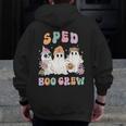 SPED Boo Crew Halloween Floral Ghost Special Ed SPED Teacher For Men Women Kids Men Zip Up Hoodie Back Print, funny design SPED Boo Crew Halloween Floral Ghost Special Ed SPED Teacher For Men Women Kids Men Zip Up Hoodie Back Print, funny design