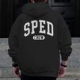 SPED Crew SPED Teacher Back To School For Women Men Men Zip Up Hoodie Back Print, funny design