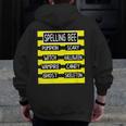 Spelling Bee Pun Halloween Costume For Teachers Men Zip Up Hoodie Back Print, funny design Spelling Bee Pun Halloween Costume For Teachers Men Zip Up Hoodie Back Print, funny design