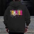 Spooky Halloween Teacher Para Counselor SPED Preppy Boo Kids Men Zip Up Hoodie Back Print, funny design Spooky Halloween Teacher Para Counselor SPED Preppy Boo Kids Men Zip Up Hoodie Back Print, funny design