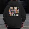 In My Spooky Teacher Era Groovy Hippie Retro Ghost Halloween Men Women Kids Men Zip Up Hoodie Back Print, Groovy Teacher Gifts, funny design