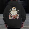 Spooky Teacher Groovy Retro Ghost Teacher Halloween 2023 For Men Women Kids Men Zip Up Hoodie Back Print, Groovy Teacher Gifts, funny design Spooky Teacher Groovy Retro Ghost Teacher Halloween 2023 For Men Women Kids Men Zip Up Hoodie Back Print, Groovy Teacher Gifts, funny design