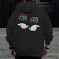 Square Root 36 49 Meme 67 Ice Cream Drip Math Teacher Tee Men Zip Up Hoodie Back Print, funny design