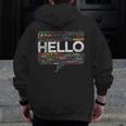 Start With Hello Different World Language Learning Teacher Men Zip Up Hoodie Back Print, funny design Start With Hello Different World Language Learning Teacher Men Zip Up Hoodie Back Print, funny design
