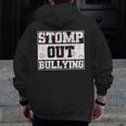 Stomp Out Bullying Back To School Education Teacher Men Zip Up Hoodie Back Print, funny design