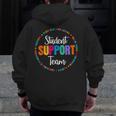 Student Support Team Counselor Social Worker Teacher Crew Men Zip Up Hoodie Back Print, funny design