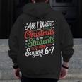 Students Saying 6-7 67 Six Seven Teacher Christmas Men Zip Up Hoodie Back Print, funny design Students Saying 6-7 67 Six Seven Teacher Christmas Men Zip Up Hoodie Back Print, funny design