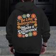 Be Like Subtraction Make A Difference Teacher Student Math Men Zip Up Hoodie Back Print, funny design