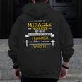 Sunday School Teacher TShirt Miracle Worker Men Zip Up Hoodie Back Print, funny design Sunday School Teacher TShirt Miracle Worker Men Zip Up Hoodie Back Print, funny design