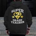 Super 2nd Grade Teacher Hero Men Zip Up Hoodie Back Print, Super Teacher Gifts, 2nd Grade Teacher Gifts, funny design