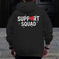 Support Squad Cute Heart Supportive Teacher Team Member Men Zip Up Hoodie Back Print, funny design
