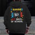 I Survived 67 Days Of School 67 Teacher Squad Matching Men Zip Up Hoodie Back Print, funny design I Survived 67 Days Of School 67 Teacher Squad Matching Men Zip Up Hoodie Back Print, funny design