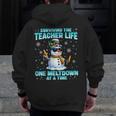 Surviving The Teacher Life Pjs Pajamas Christmas Xmas Teache Men Zip Up Hoodie Back Print, funny design