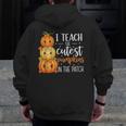 I Teach The Cutest Pumpkins In The Patch Fall Autumn Teacher Men Zip Up Hoodie Back Print, funny design