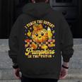 I Teach The Cutest Pumpkins In The Patch Teacher Halloween Men Zip Up Hoodie Back Print, funny design