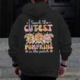I Teach The Cutest Pumpkins In The Patch Teacher Retro Men Zip Up Hoodie Back Print, funny design I Teach The Cutest Pumpkins In The Patch Teacher Retro Men Zip Up Hoodie Back Print, funny design