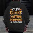 I Teach The Cutest Pumpkins Shirt Teachers Halloween Men Zip Up Hoodie Back Print, funny design