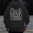 Teach Love Inspire Retro Teacher Kids Back To School Men Zip Up Hoodie Back Print, funny design Teach Love Inspire Retro Teacher Kids Back To School Men Zip Up Hoodie Back Print, funny design
