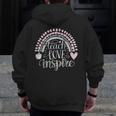 Teach Love Inspire Teacher Men Zip Up Hoodie Back Print, funny design