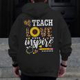 TEACH LOVE INSPIRE Teacher Sunflower Appreciation Men Zip Up Hoodie Back Print, funny design TEACH LOVE INSPIRE Teacher Sunflower Appreciation Men Zip Up Hoodie Back Print, funny design