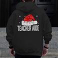 Teacher Aide Christmas Women Family Matching Group Xmas Men Zip Up Hoodie Back Print, funny design