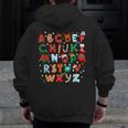Teacher Christmas Alphabet Back To School Holiday Learning Men Zip Up Hoodie Back Print, funny design Teacher Christmas Alphabet Back To School Holiday Learning Men Zip Up Hoodie Back Print, funny design