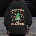 Teacher Christmas Shirts Pajama Matching Rockin' Around The Classroom -Adult Short Sleeve Small Modern Festive Christmas Teacher Xmas Vibes T-Shirt Men Zip Up Hoodie Back Print, funny design