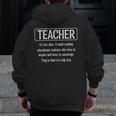 Teacher Definition Teacher Men Zip Up Hoodie Back Print, funny design