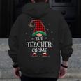Teacher Gnome Xmas Family Matching Plaid Christmas Gnomes Men Zip Up Hoodie Back Print, funny design Teacher Gnome Xmas Family Matching Plaid Christmas Gnomes Men Zip Up Hoodie Back Print, funny design