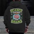 Teacher Halloween Costume Science Teachers Love Brains Men Zip Up Hoodie Back Print, Science Teacher Gifts, funny design