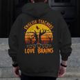 Teacher Halloween All English Teachers Love Brains Men Zip Up Hoodie Back Print, English Teacher Gifts, funny design